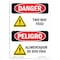 Signmission Safety Sign, OSHA Danger, 5" Height, Two Way Feed Bilingual Spanish OS-DS-D-35-VS-1594 - alternate 1